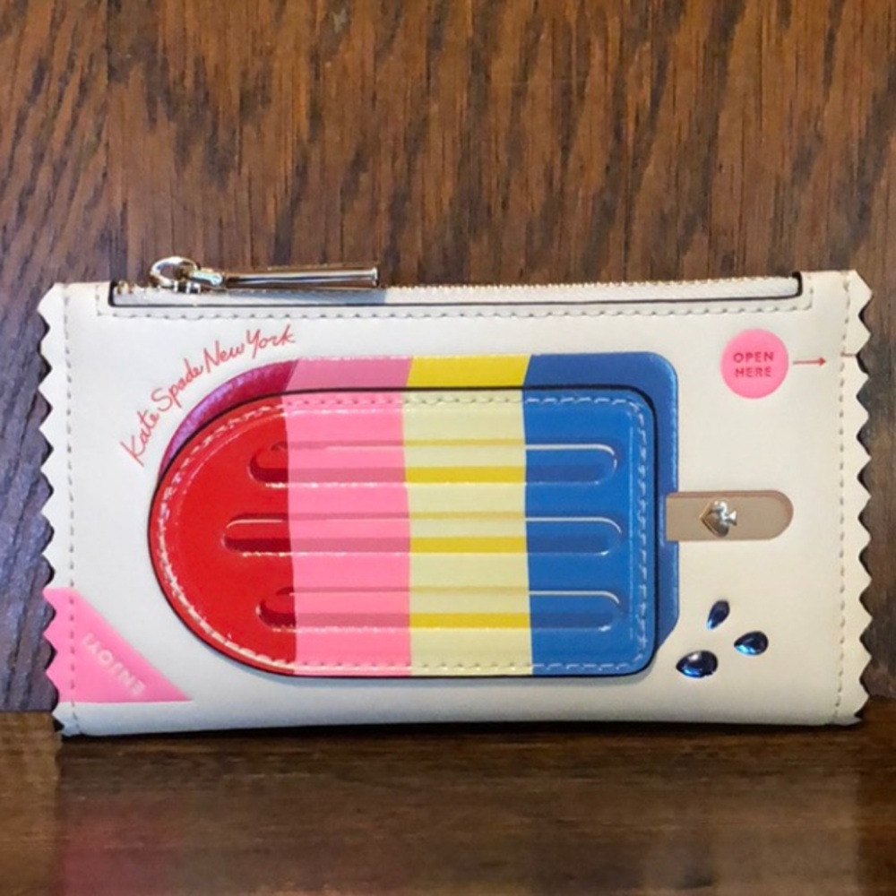 NWT-Kate Spade-Snack Bar Popsicle-Small Slim Bifold Wallet-$199